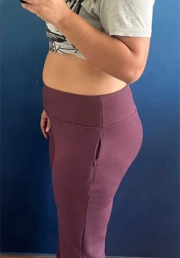 The same client after 15 days on the Community Gut Cleanse, bloating reduced